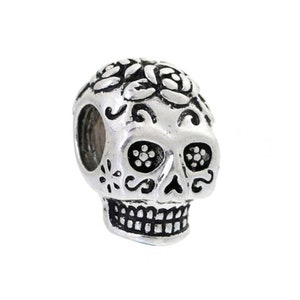 Sugar Skull Spacer Beads Large Hole Sugar Skull Bead Sugar Skull Bracelet Charms Halloween Jewelry Supplies 15x10mm Hole about 5mm