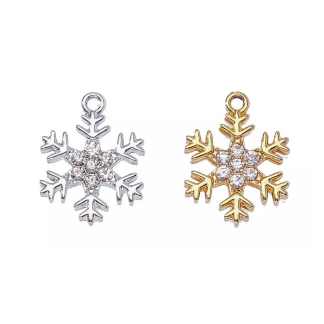 Small Aqua Crystal Snowflake Charm main image 0