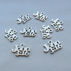 Ten JOHN 3:16 Charms Bible Verse Inspirational Spiritual Atq Silver Small Charm Jewelry Supplies 19x13 mm
