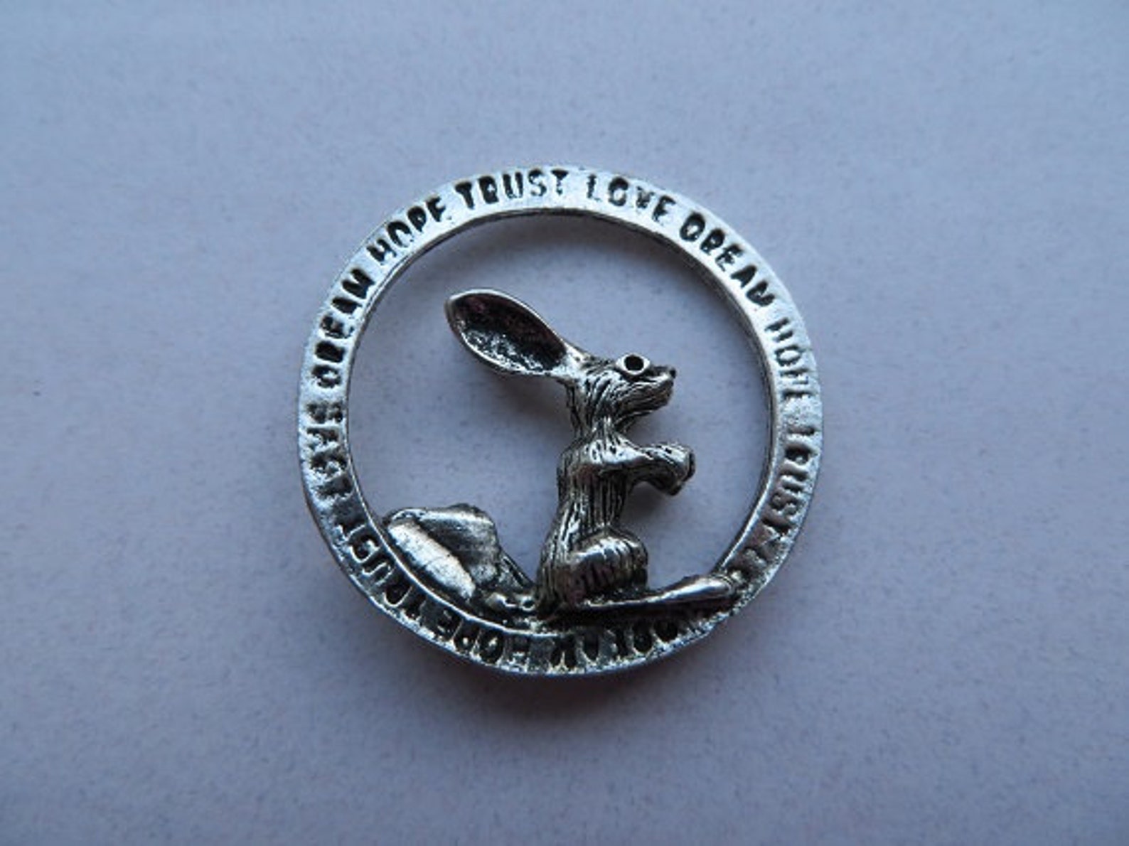 2 Bunny Rabbit Pendants Connectors in a Rustic Large Circle of Etsy