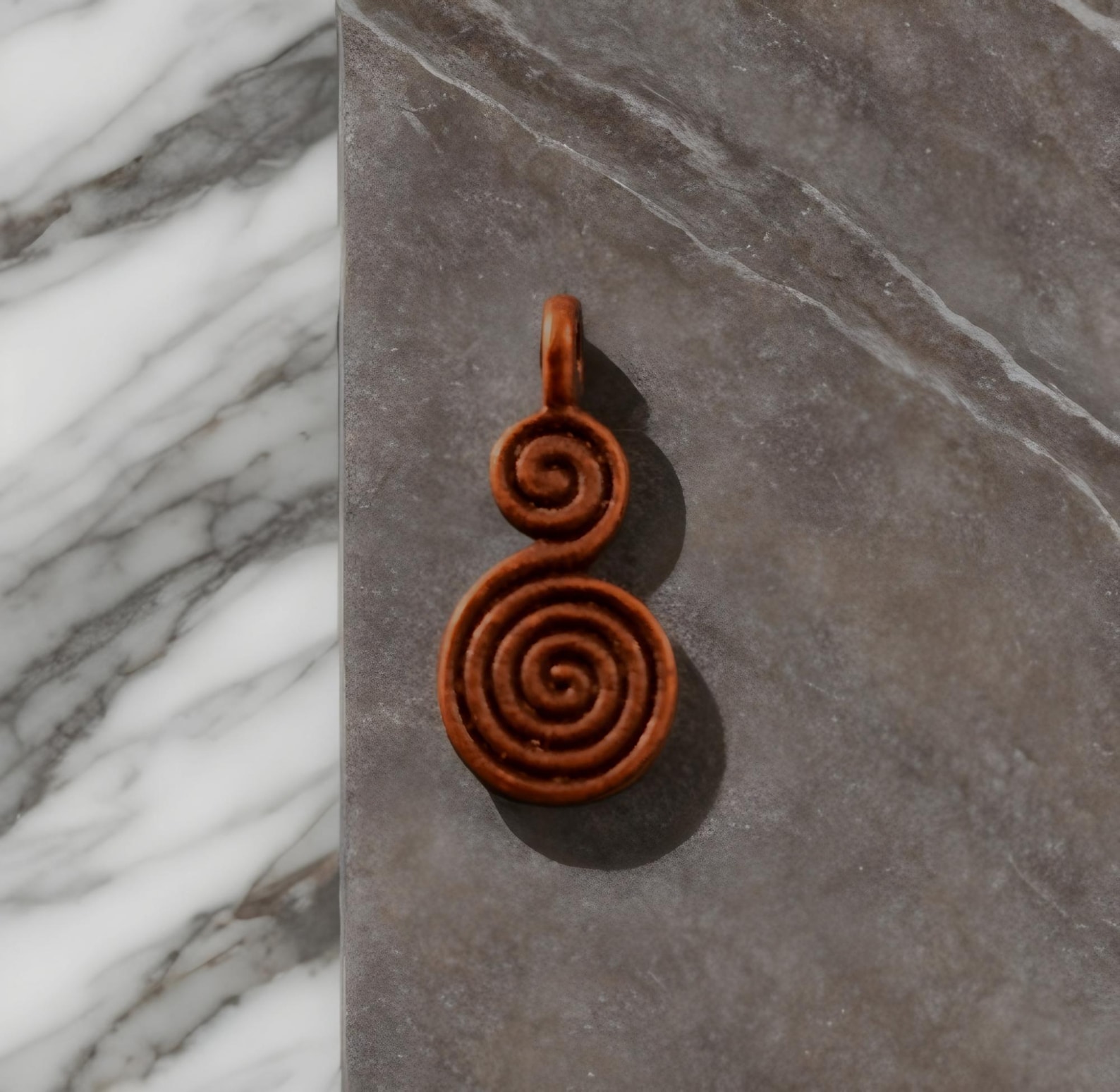 Labyrinth Charm 10 Copper Double Labyrinth Charms Small Mystical Spirals Meditation ...