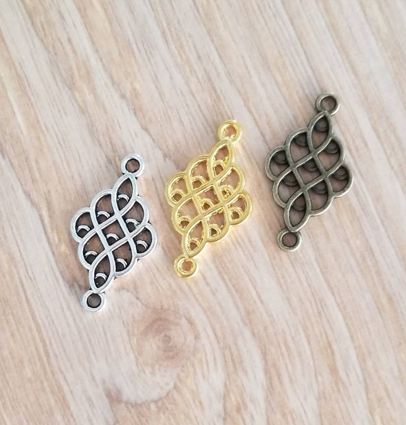 Dancing Connectors Ropes Dancing Tears Connectors Silver Bronze Gold Small 2 Loop | Etsy