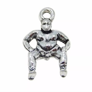 Sumo Wrestler Charms Japanese Sport Bracelet Earring Jewelry Supplies  20x12mm