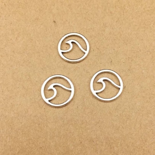 Tiny Wave Connectors Mini Wave Charms Beach Boho Bracelet Charms Silver Gold Waves Jewelry Supplies 13mm