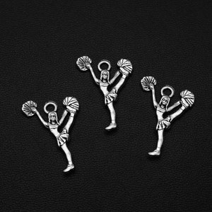 Cheerleader Charms Cheer Charms Sports Charms Pendants Jewelry Supplies 25x17mm