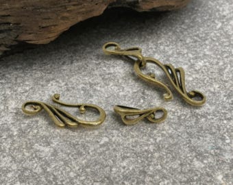 Bronze Clasps Bronze Toggle Clasps Bronze Hook Clasps Bracelet Clasps Necklace Fasteners Bronze Bracelet Fasteners Jewelry Supplies