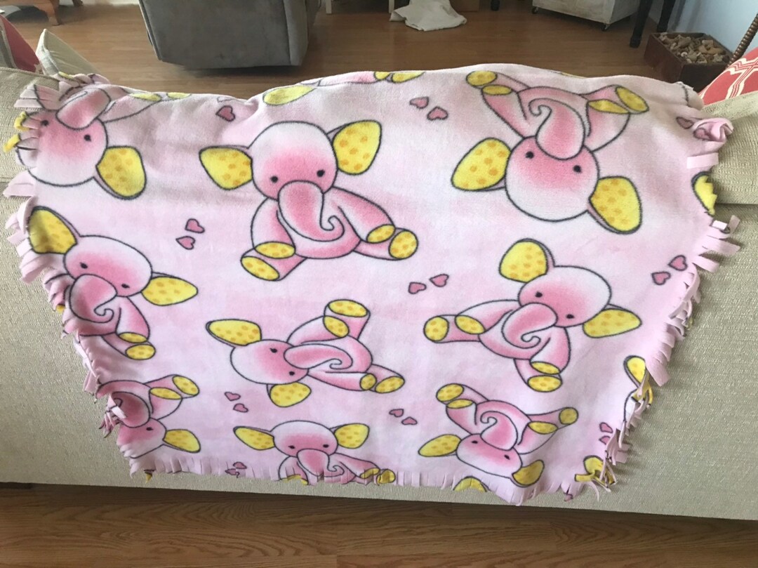 Pink Elephant Baby Blanket Custom Handmade Baby Shower Etsy