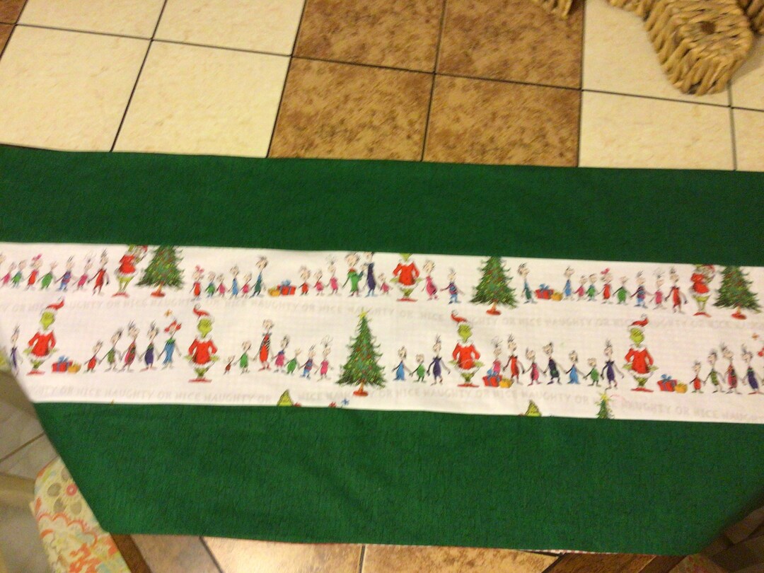 The Grinch Christmas Table Runner Custom Handmade Etsy