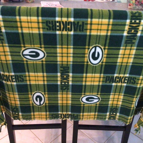 Green Bay Packers fringed throw - Custom handmade |Birthday gift| Christmas gift | housewarming gift