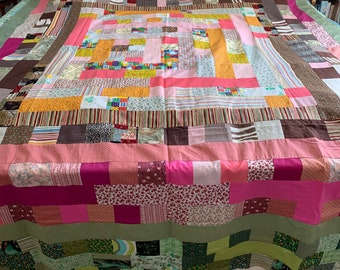 Patchwork quilt top, ready for quilting - custom handmade | housewarming gift | birthday gift | Christmas gift