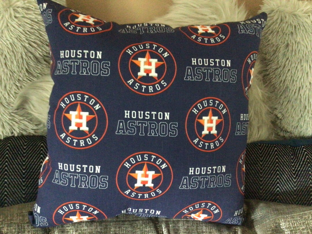 Houston Astros Throw Pillow Custom Handmade Housewarming Gift Birthday