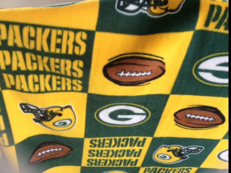 Green Bay Packers fringed throw Custom handmade Birthday