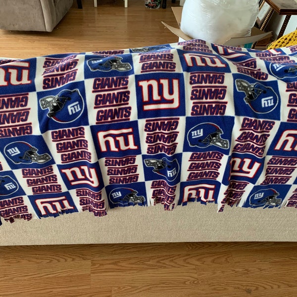 New York Giants fringed throw - Custom handmade| birthday gift | Christmas gift | Housewarming gift