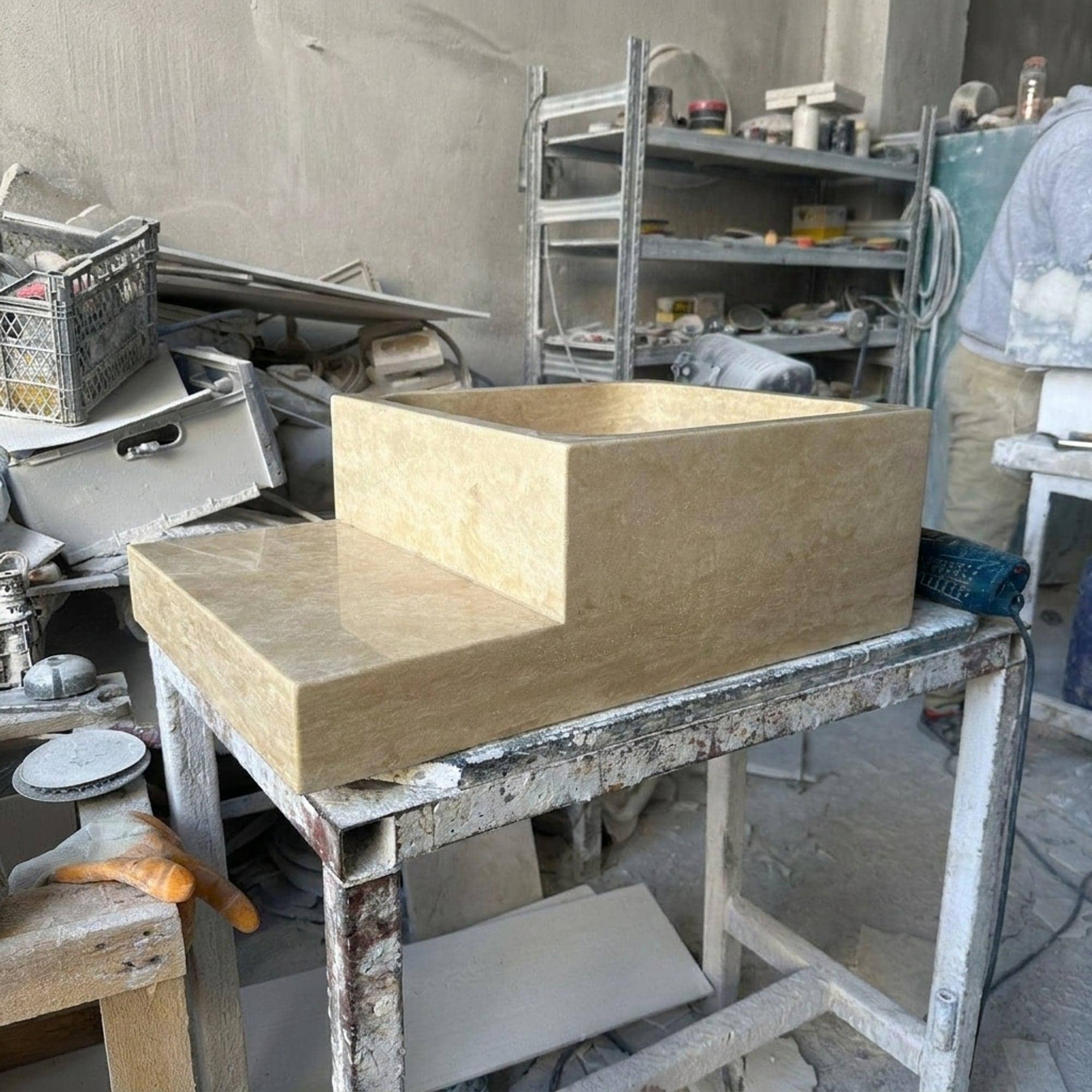 Travertine Marble Sink — view 3