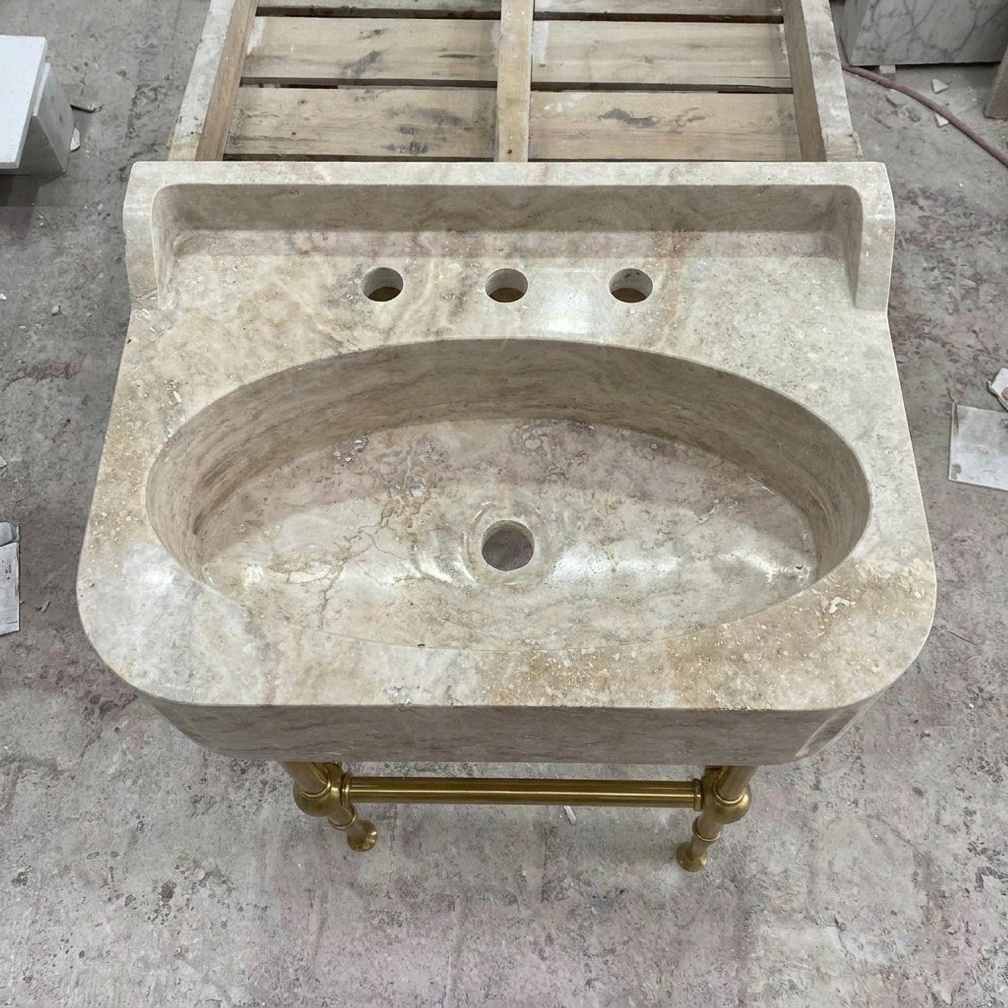 Travertine Marble Sink — view 6