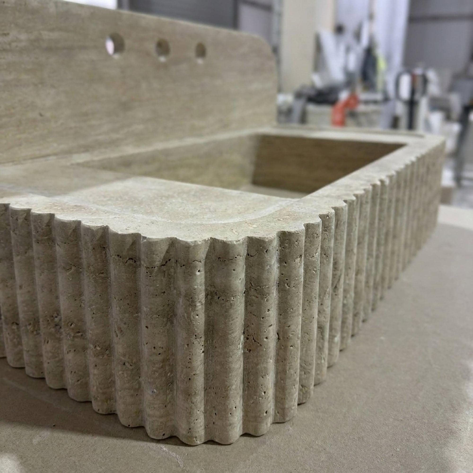 Travertine Marble Sink — view 5