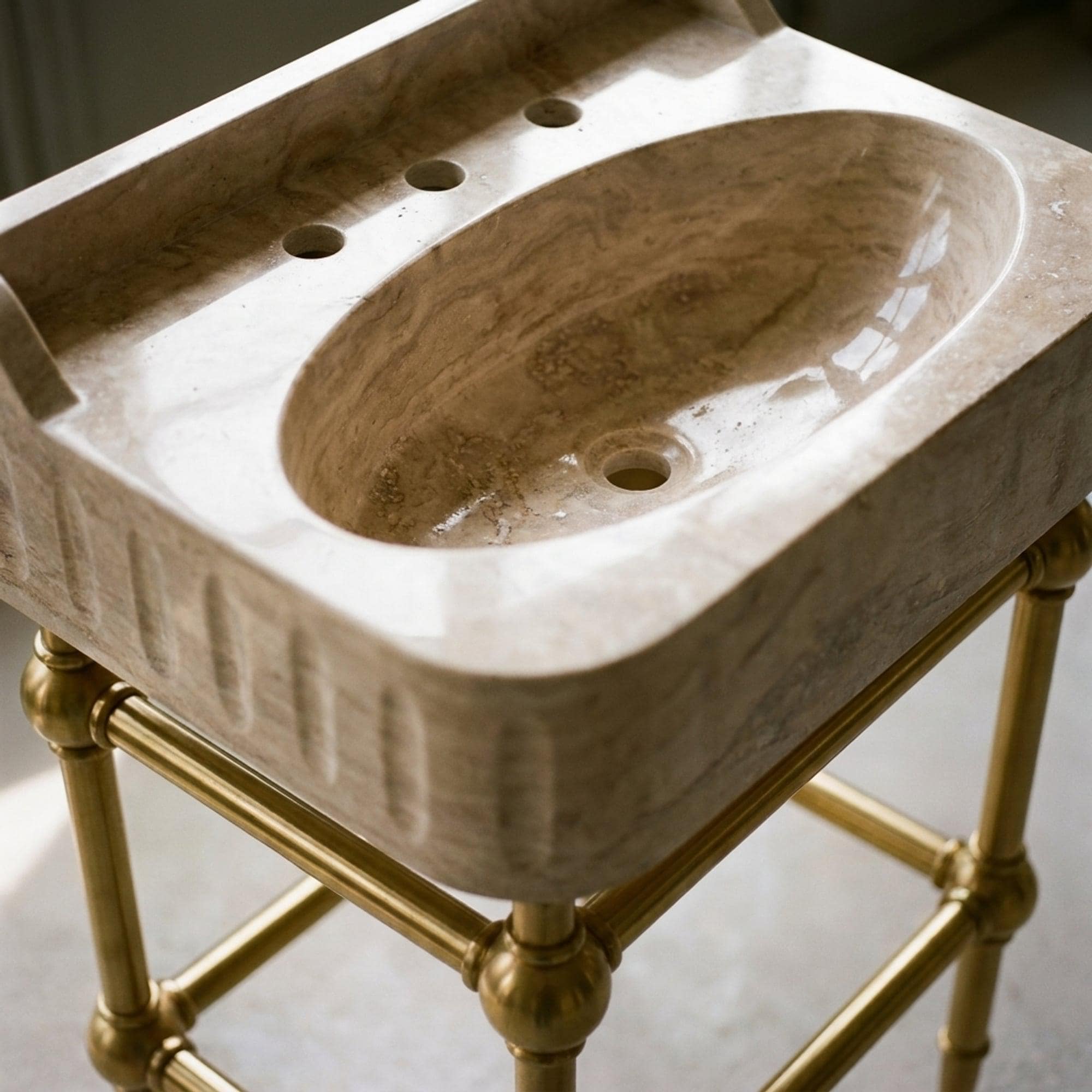 Travertine Marble Sink — view 11