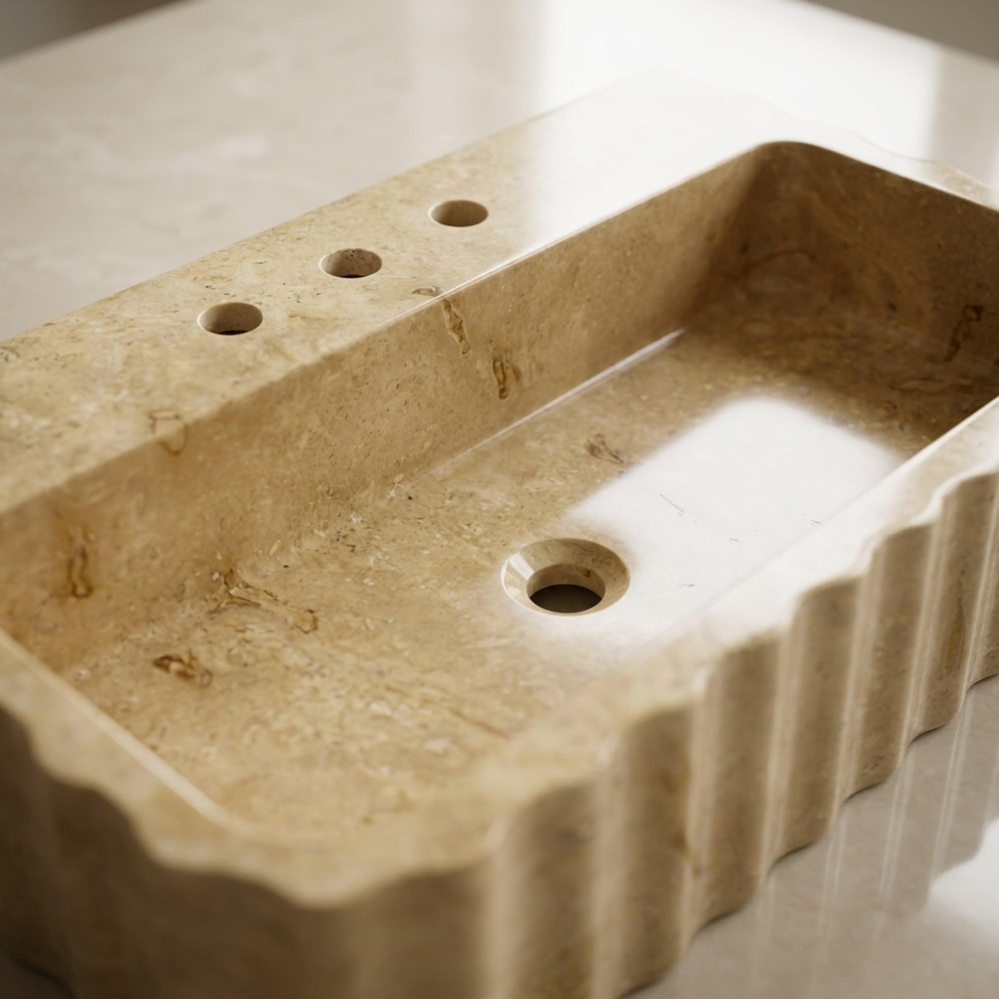 Travertine Marble Sink — view 12
