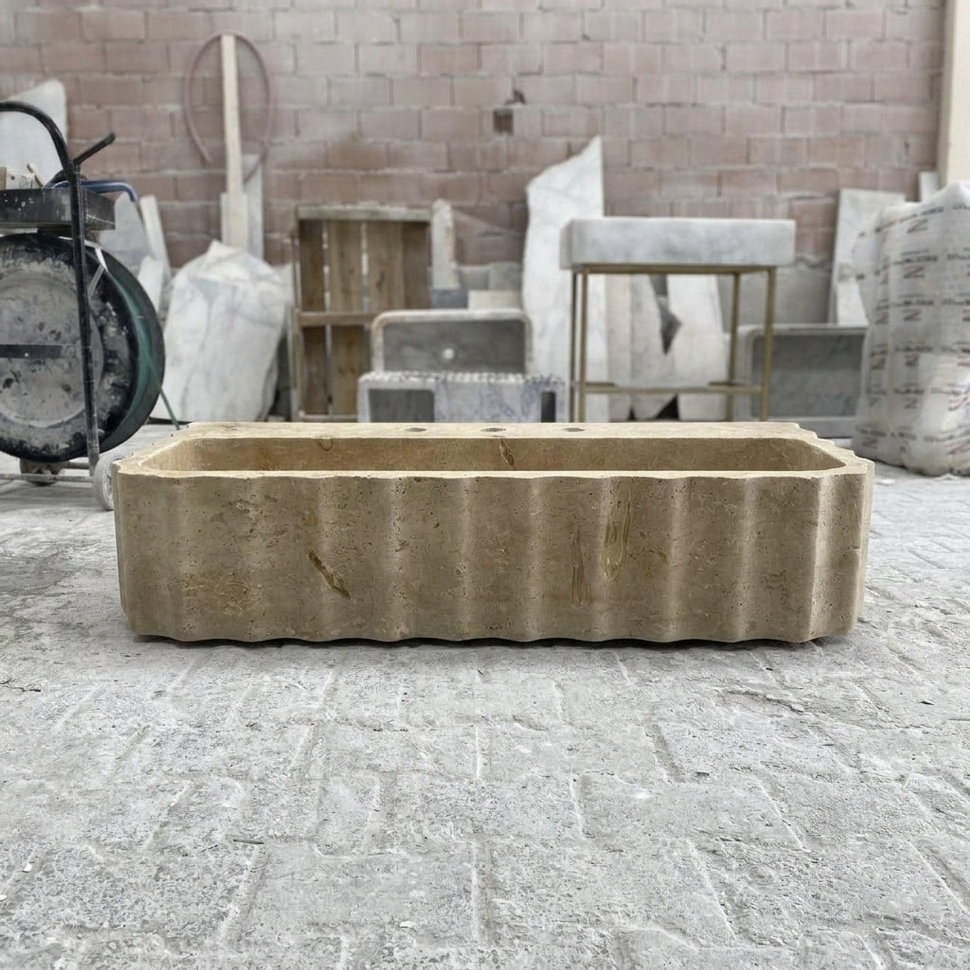 Travertine Marble Sink — view 7