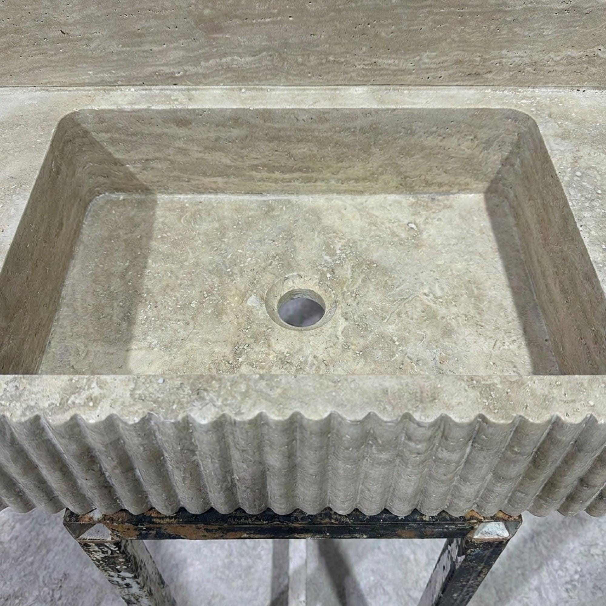 Travertine Marble Sink — view 8
