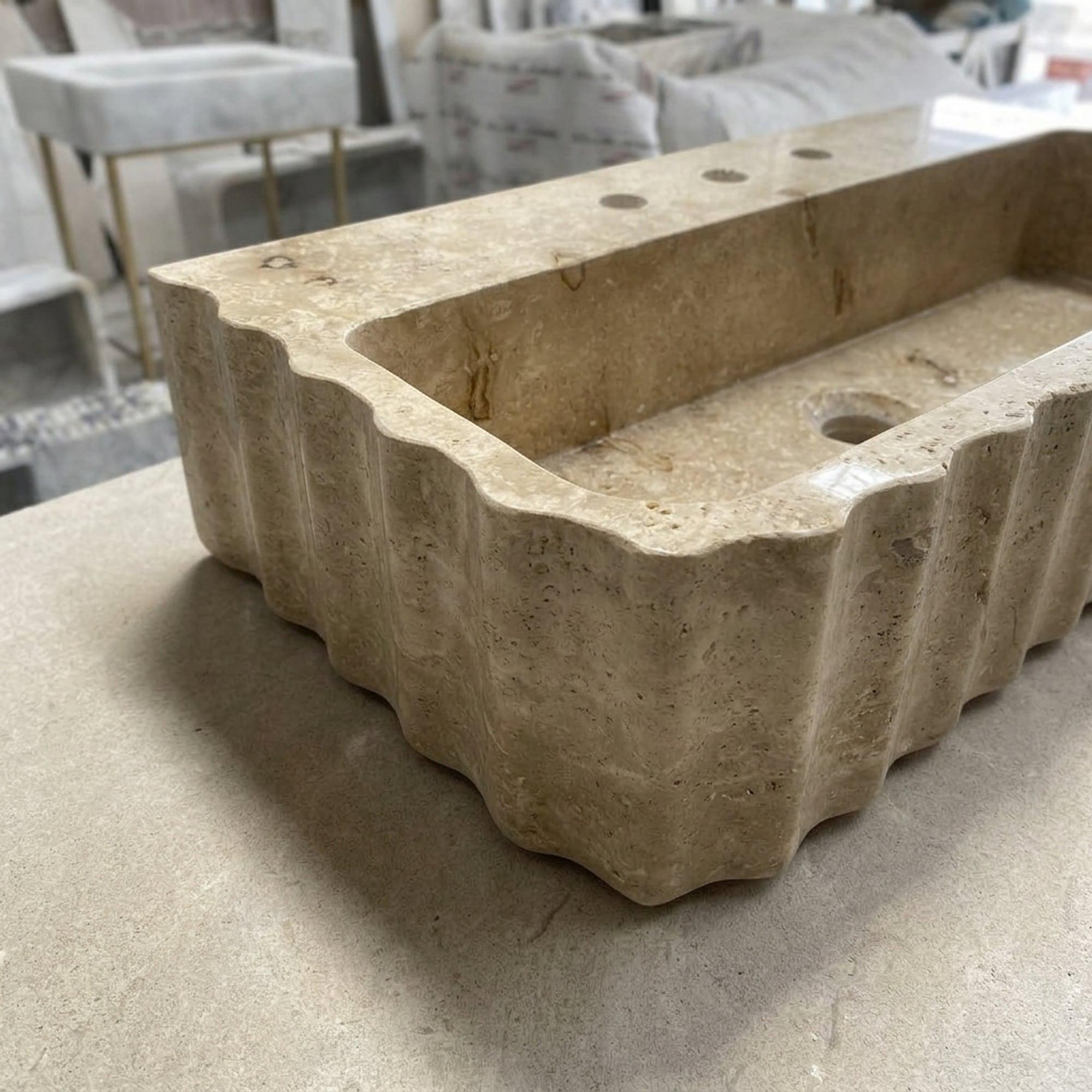 Travertine Marble Sink — view 14