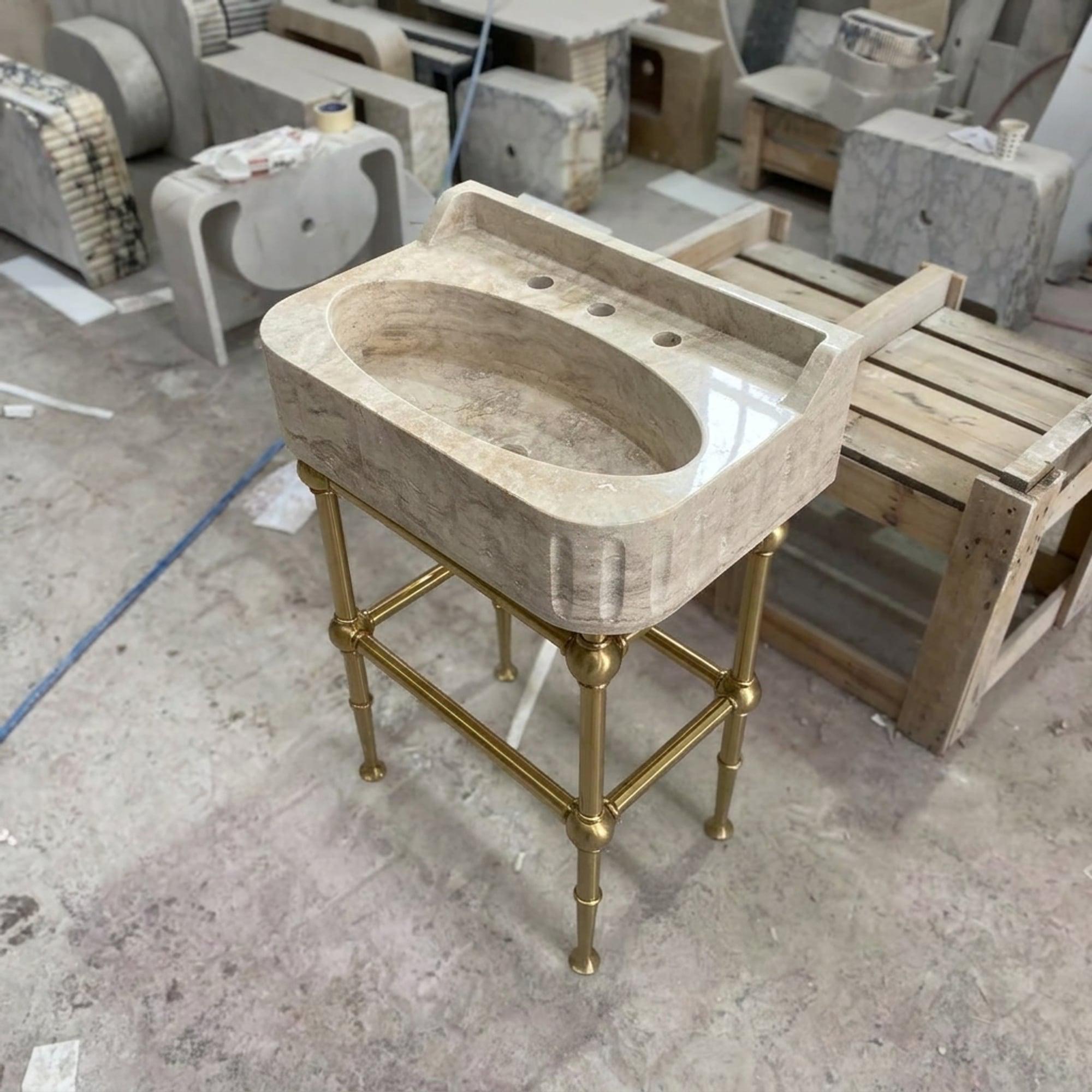 Travertine Marble Sink — view 5