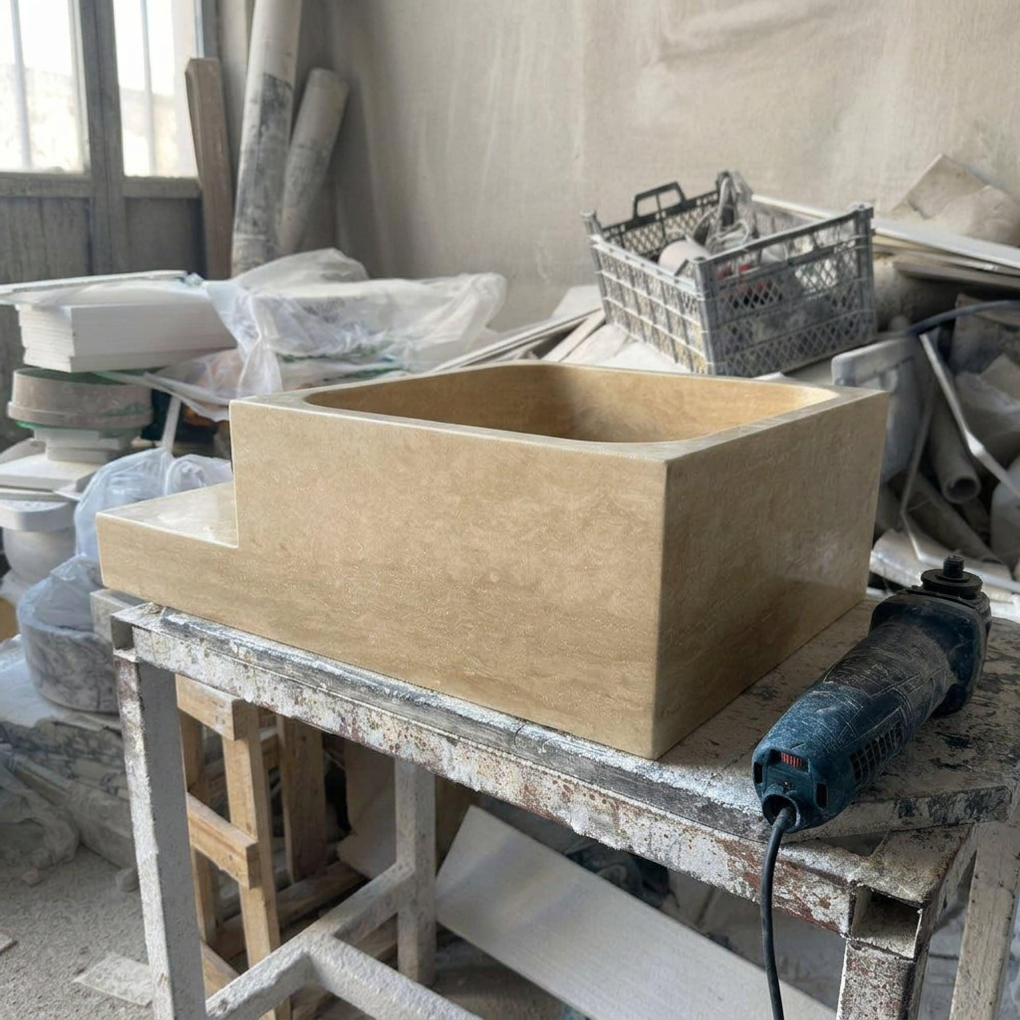 Travertine Marble Sink — view 5
