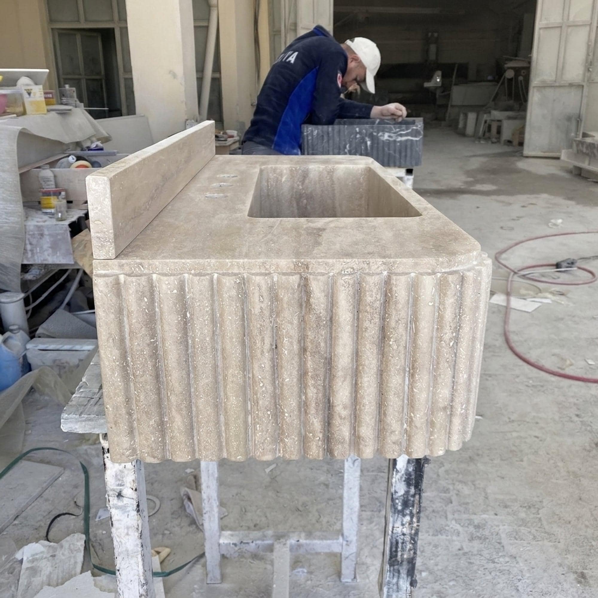 Travertine Marble Sink — view 5