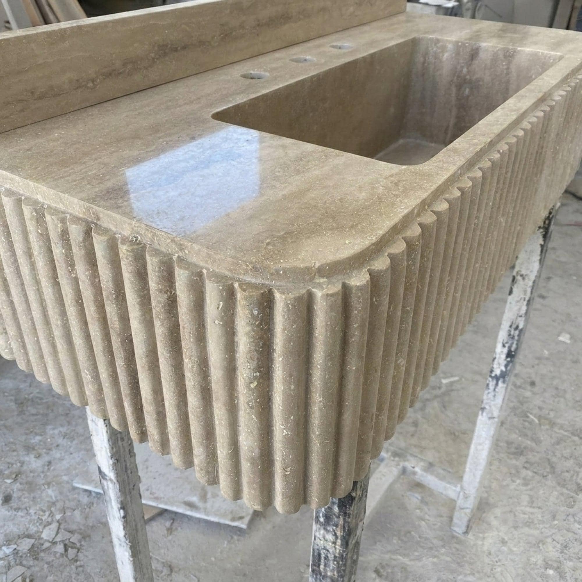 Travertine Marble Sink — view 11