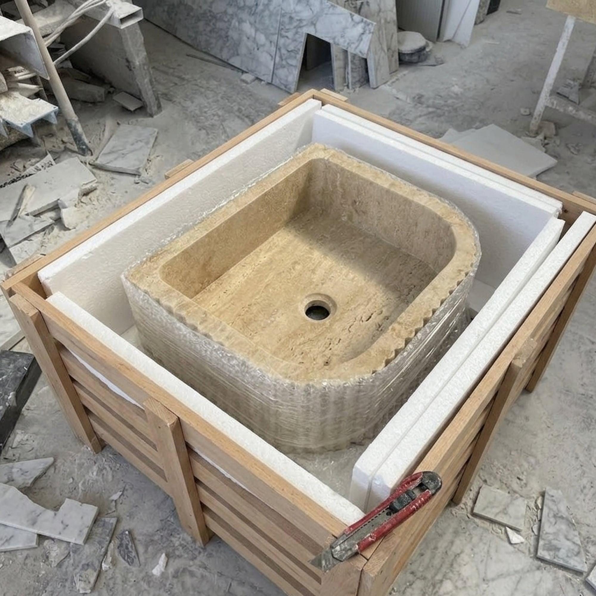 Travertine Marble Sink — view 11