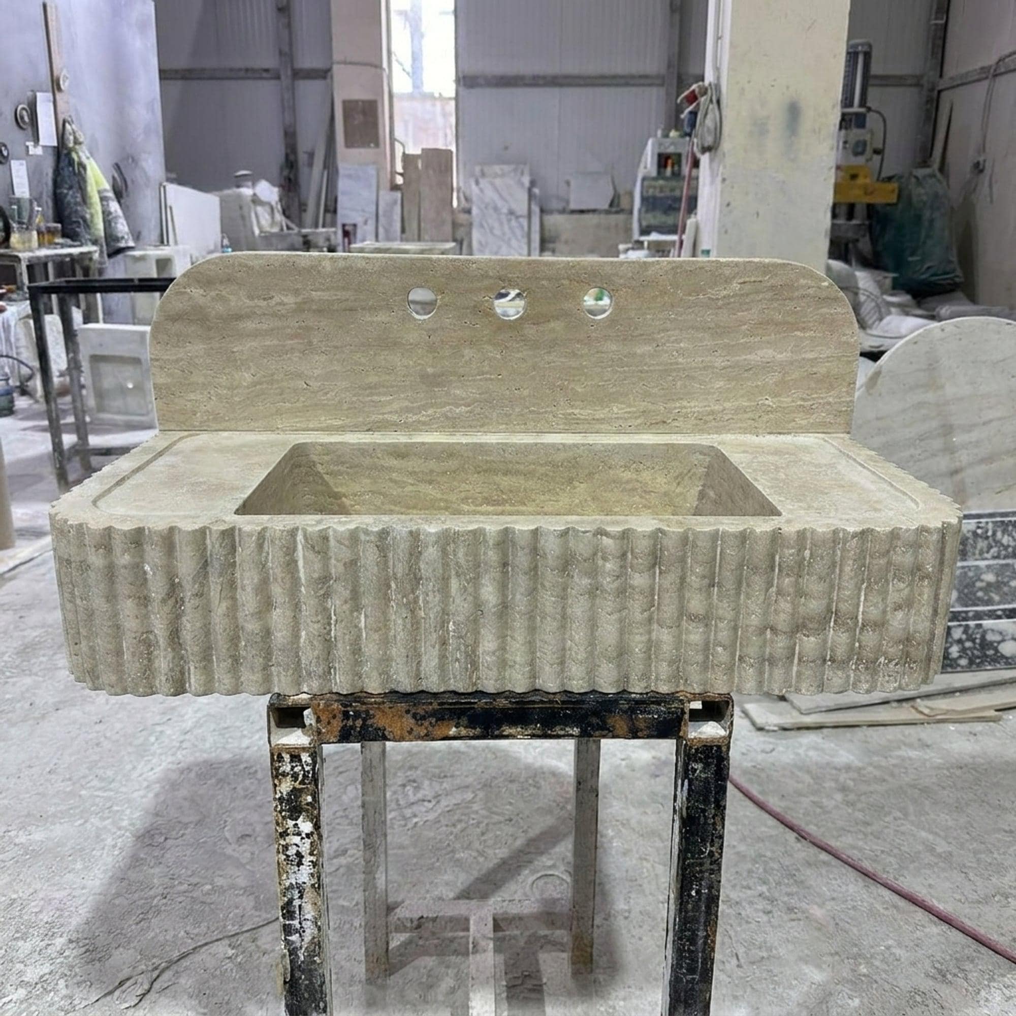 Travertine Marble Sink — view 3
