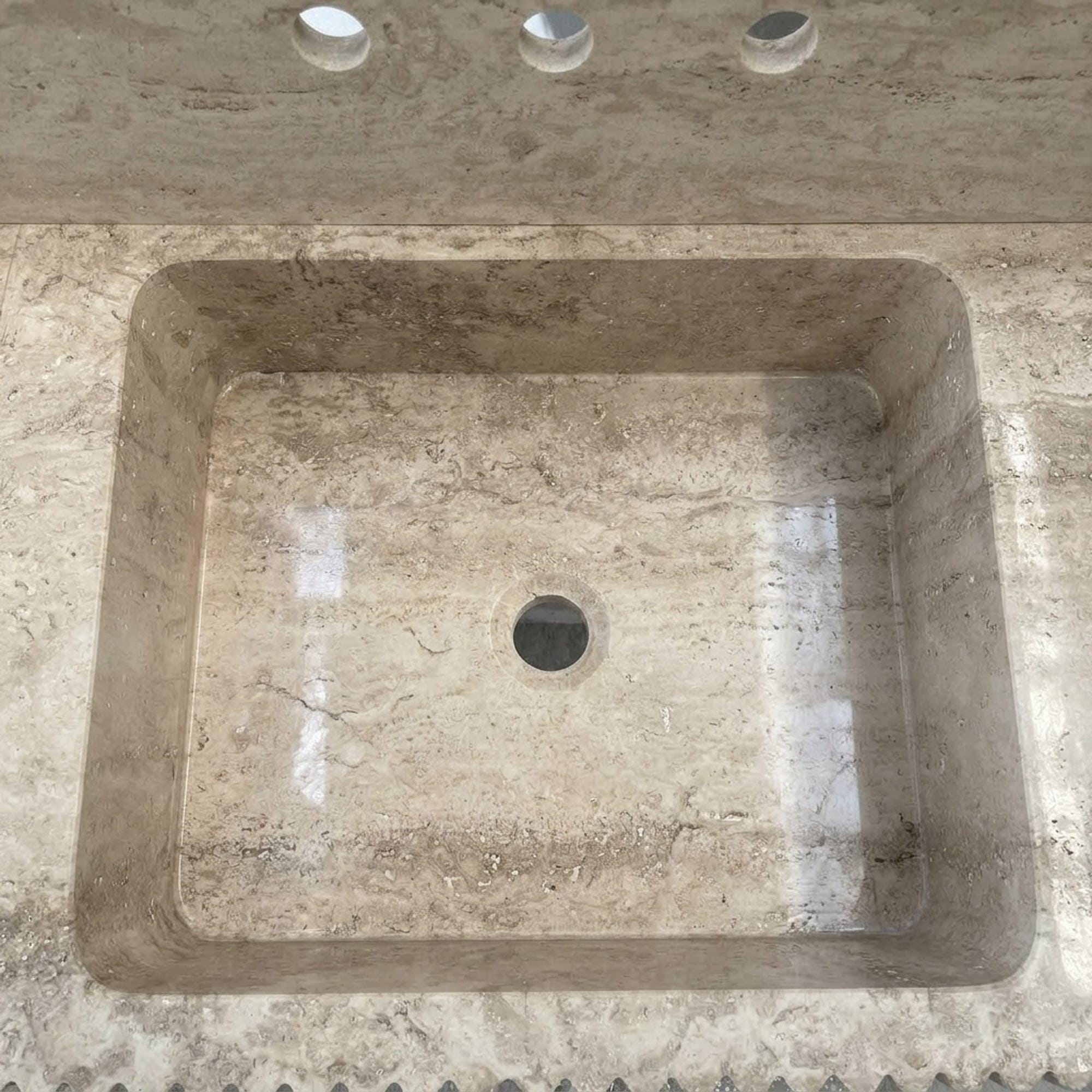 Travertine Marble Sink — view 7