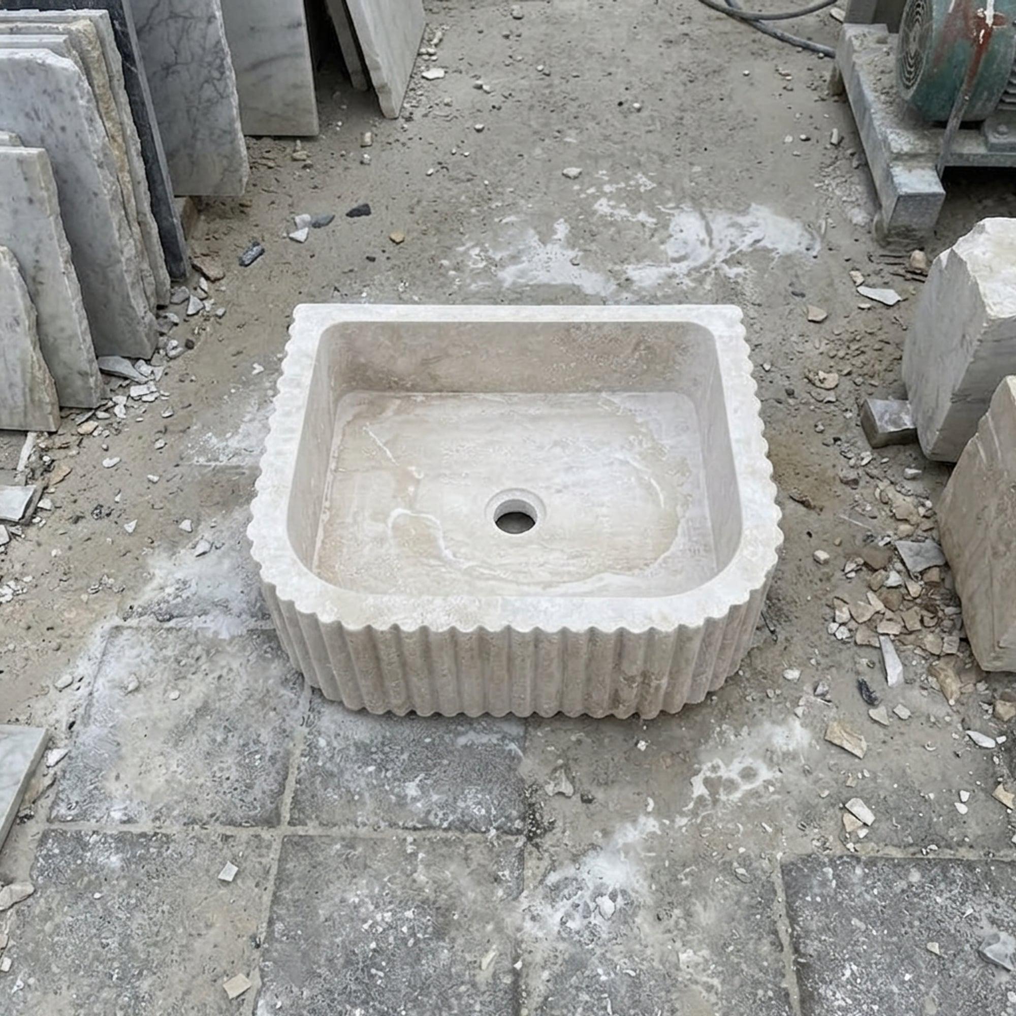 Travertine Marble Sink — view 13