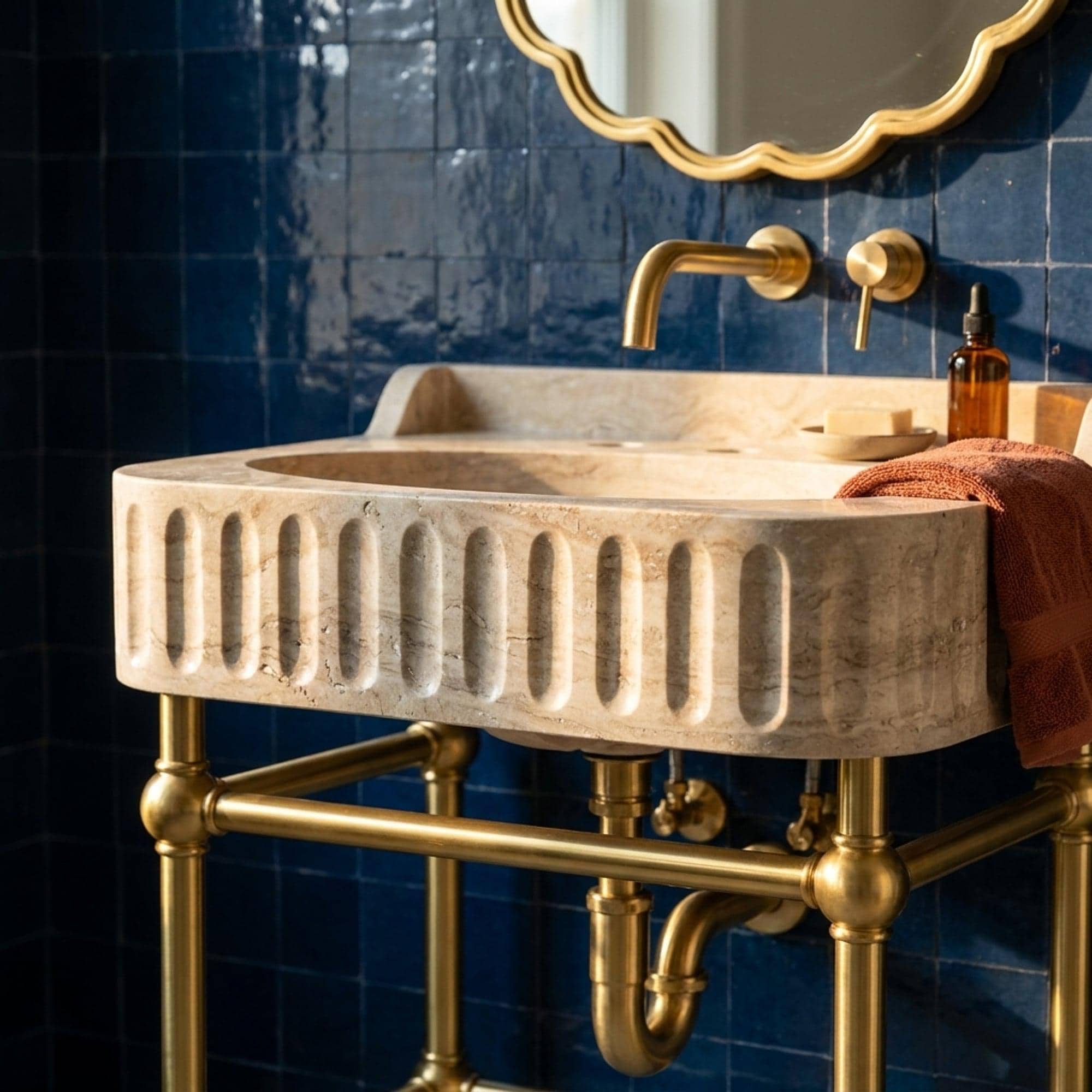 Travertine Marble Sink — view 2