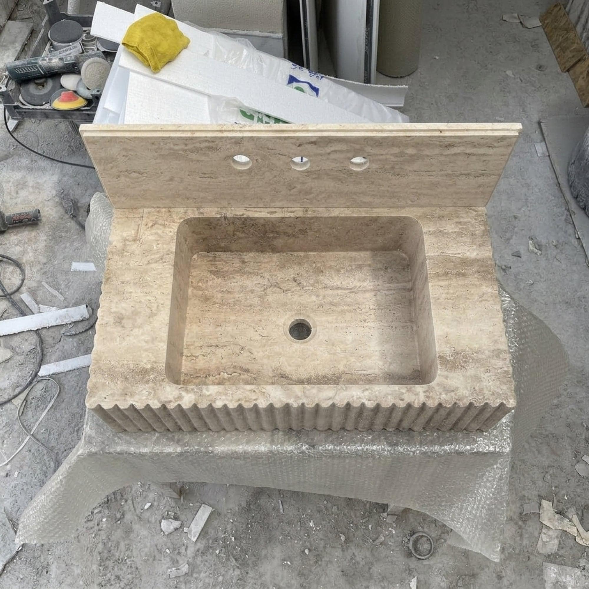 Travertine Marble Sink — view 3