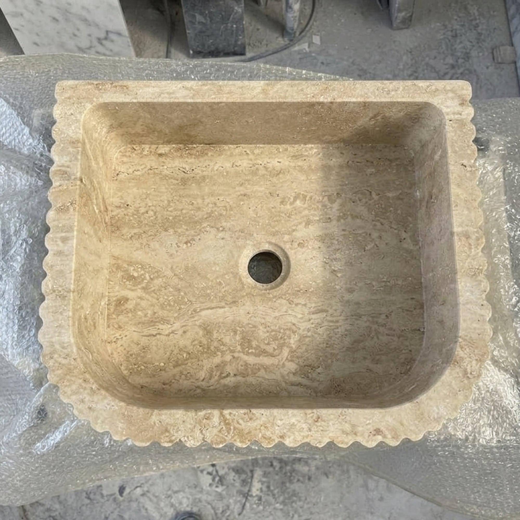 Travertine Marble Sink — view 6