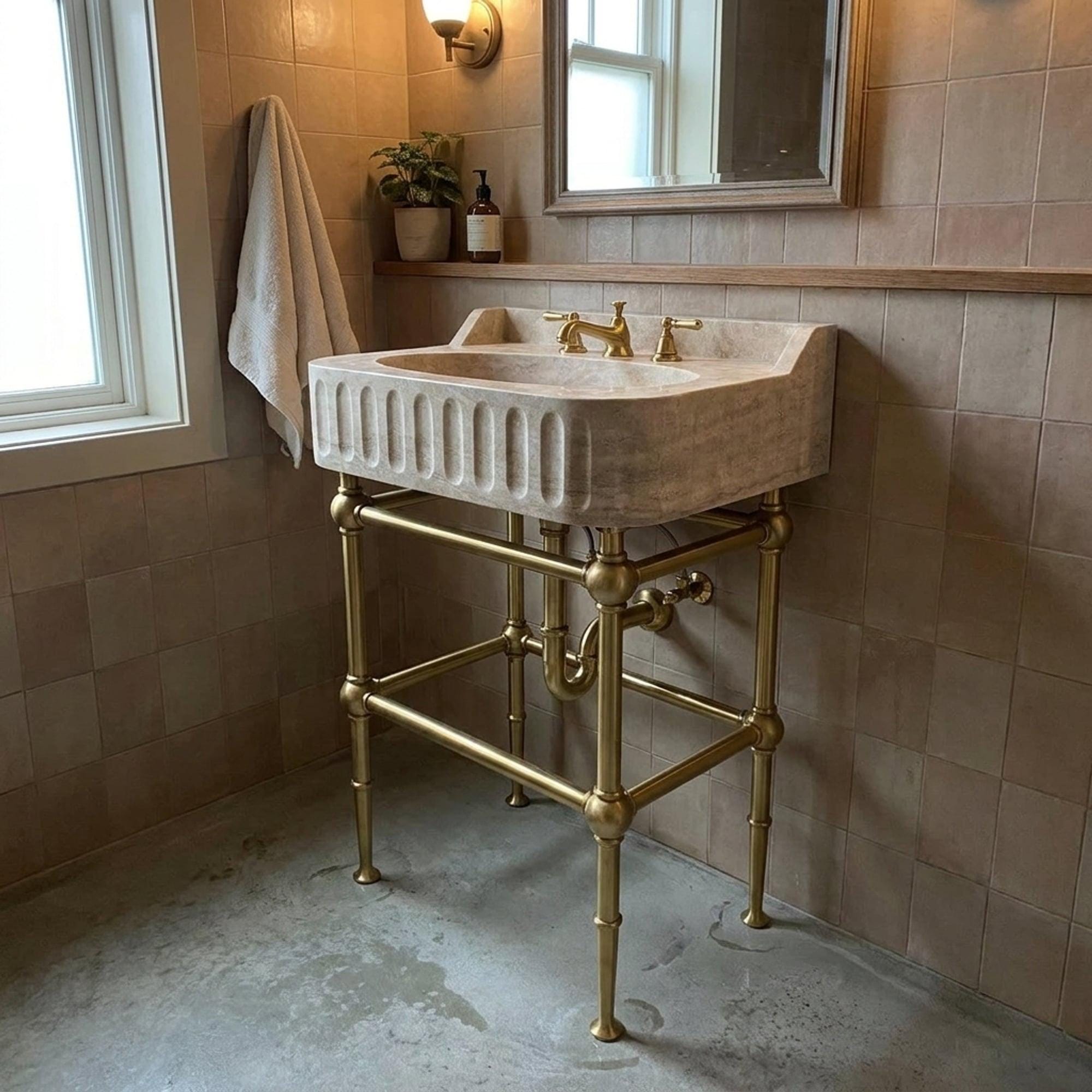 Travertine Marble Sink — view 13