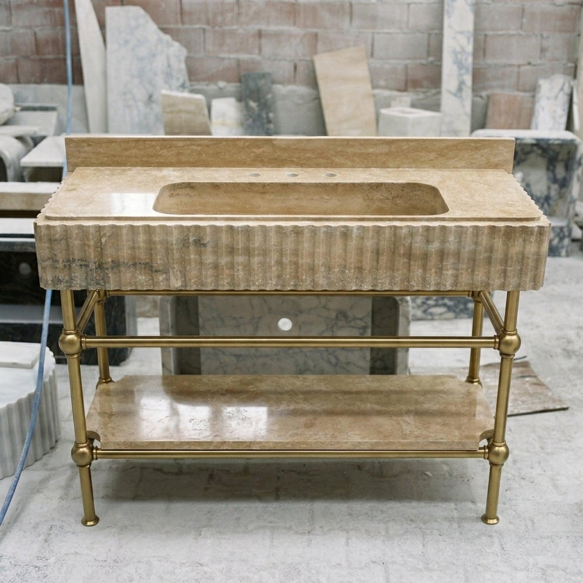 Travertine Marble Sink — view 3