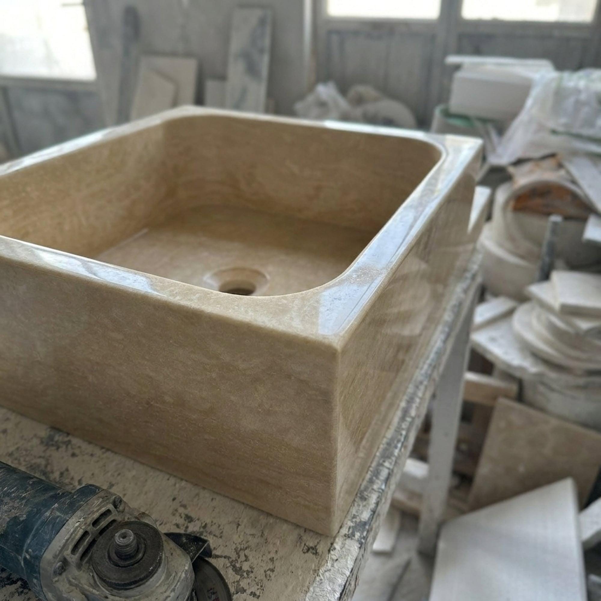 Travertine Marble Sink — view 12