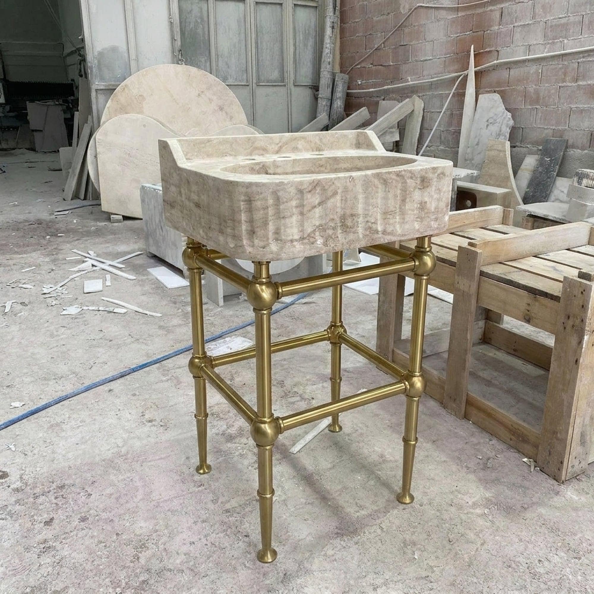 Travertine Marble Sink — view 4