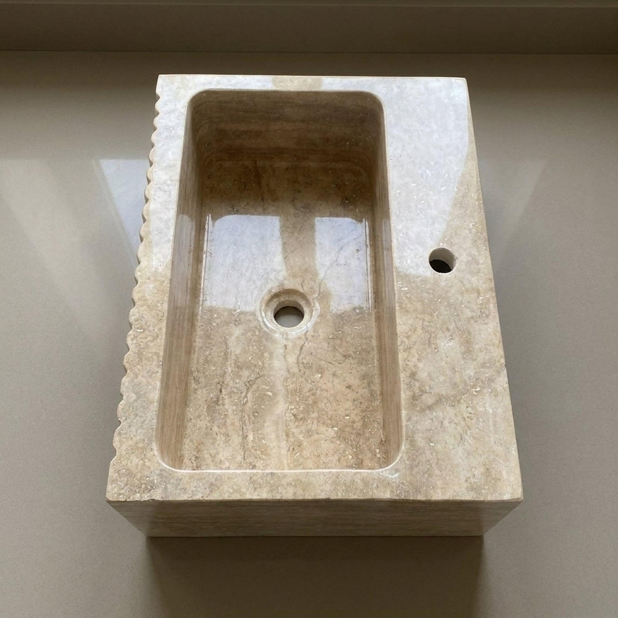Travertine Marble Sink — view 8