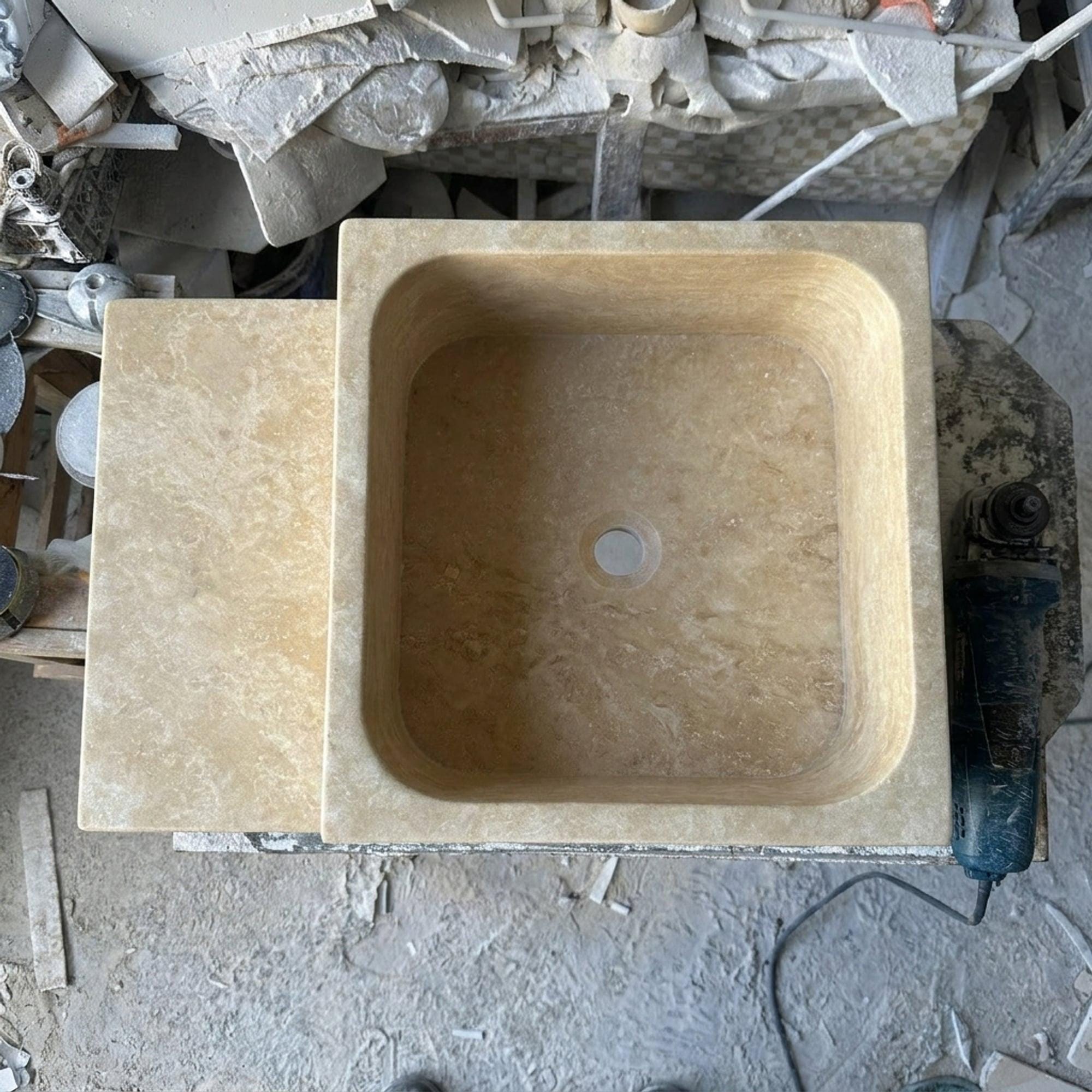 Travertine Marble Sink — view 4