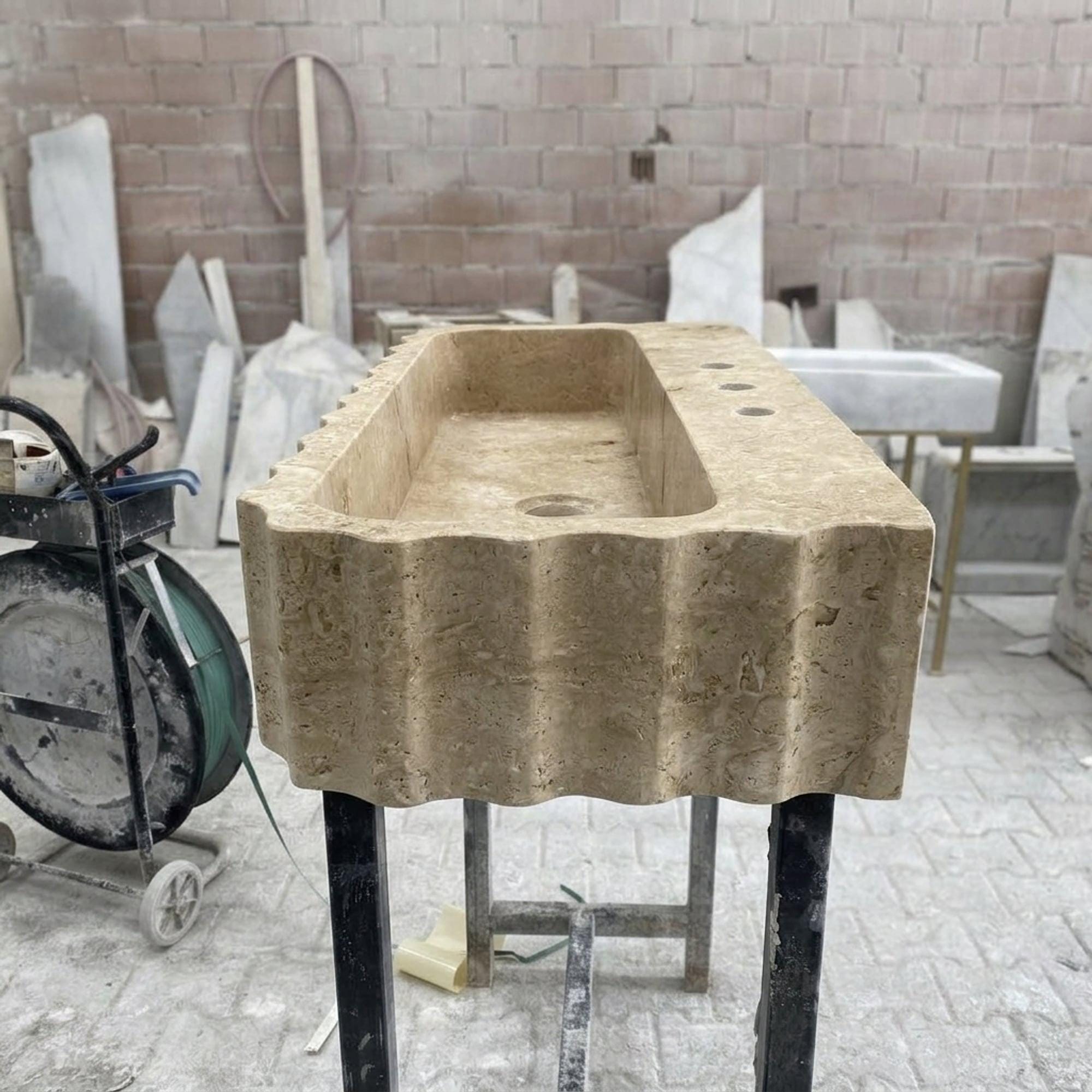 Travertine Marble Sink — view 8