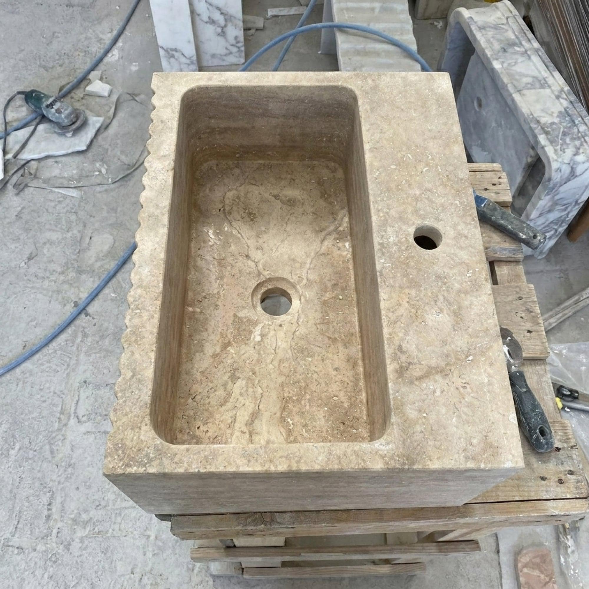 Travertine Marble Sink — view 5