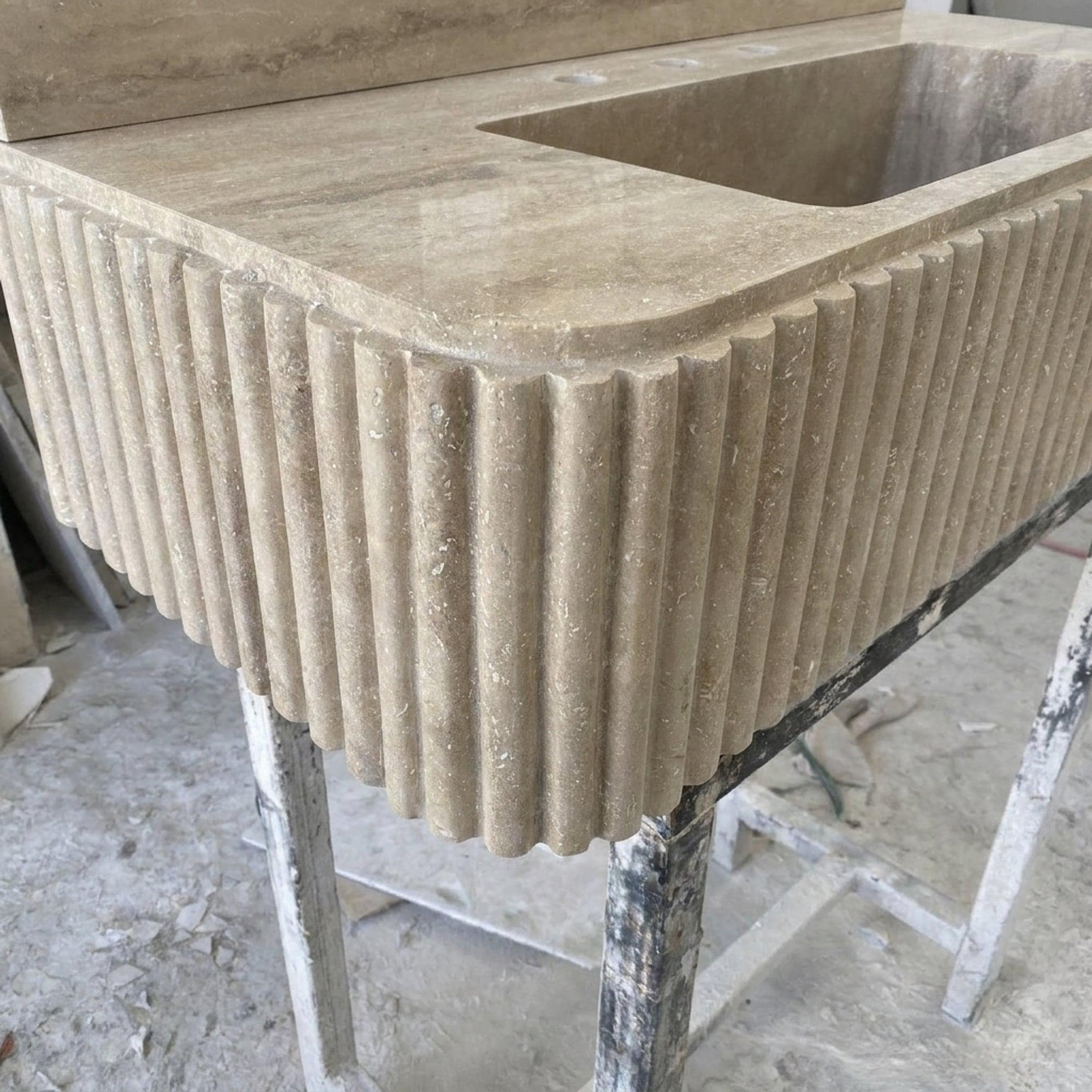 Travertine Marble Sink — view 4