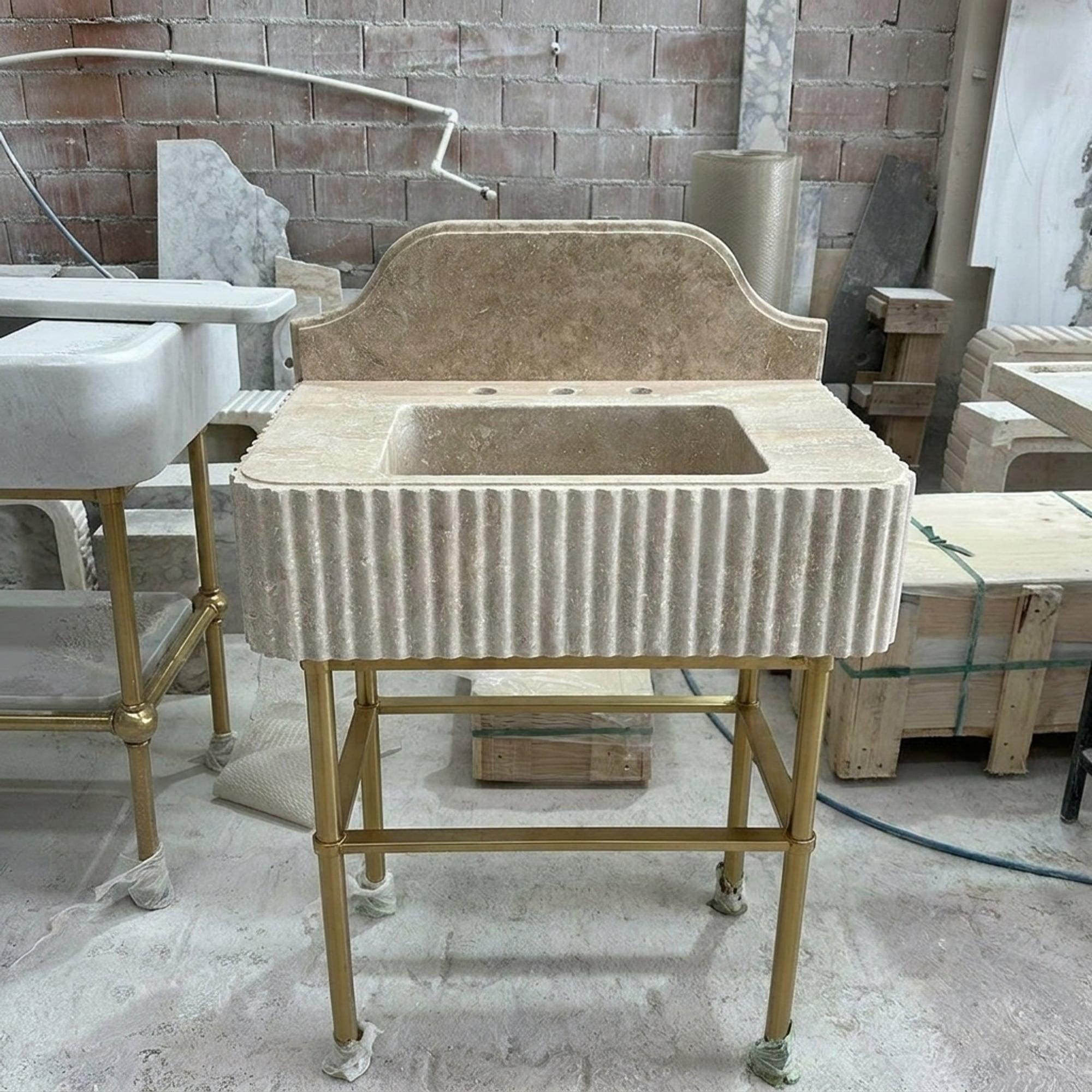 Travertine Marble Sink — view 3