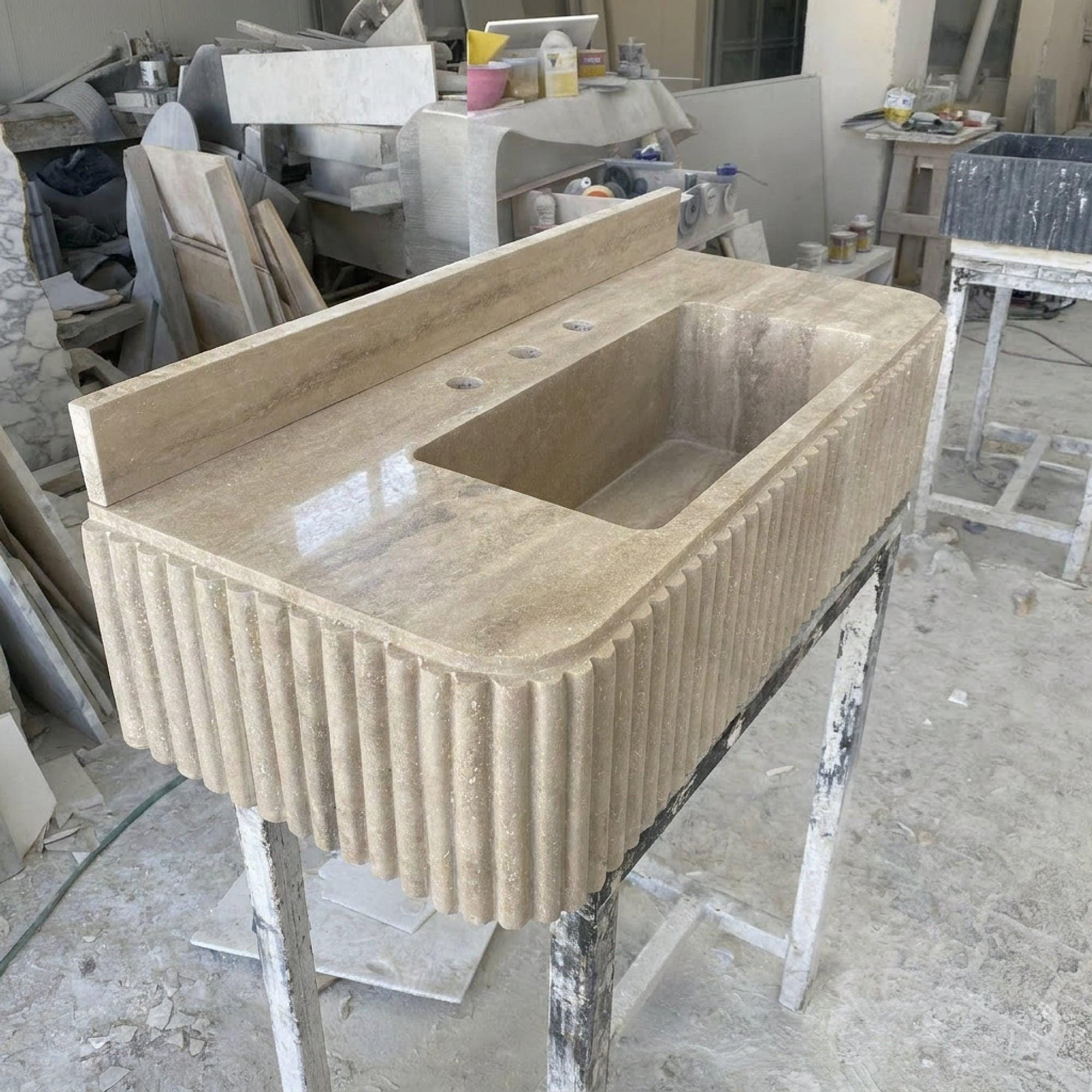Travertine Marble Sink — view 3