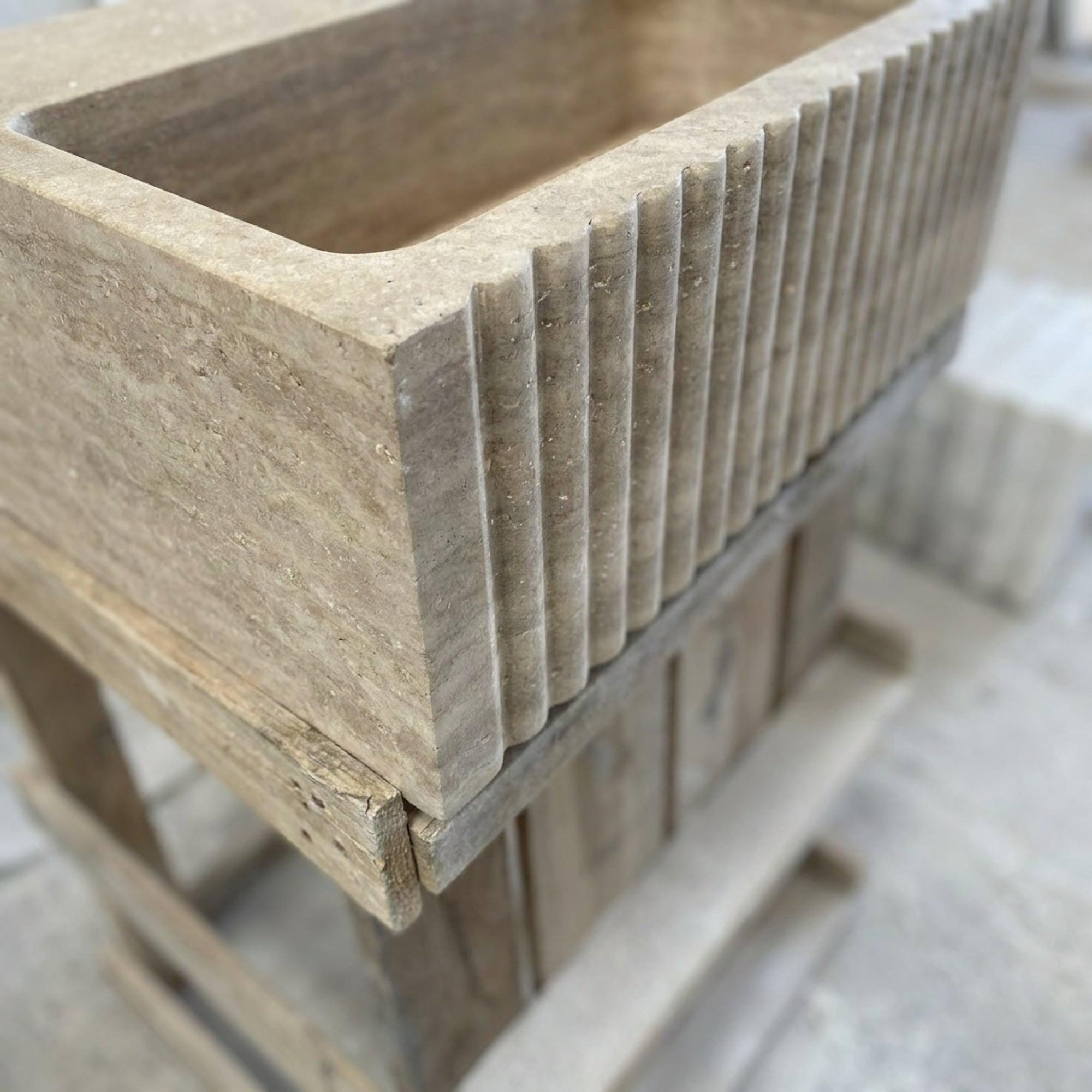 Travertine Marble Sink — view 4