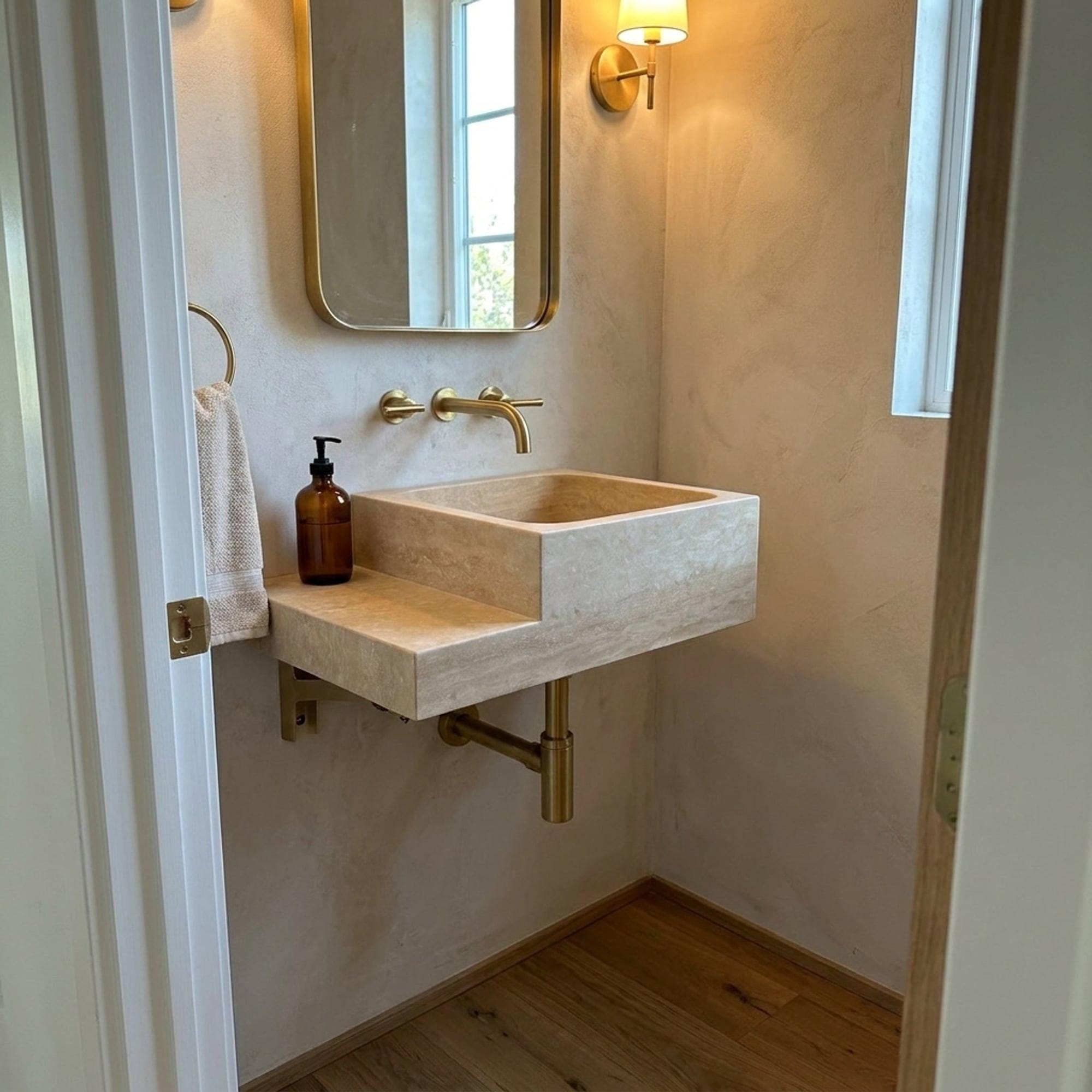 Travertine Marble Sink — view 8