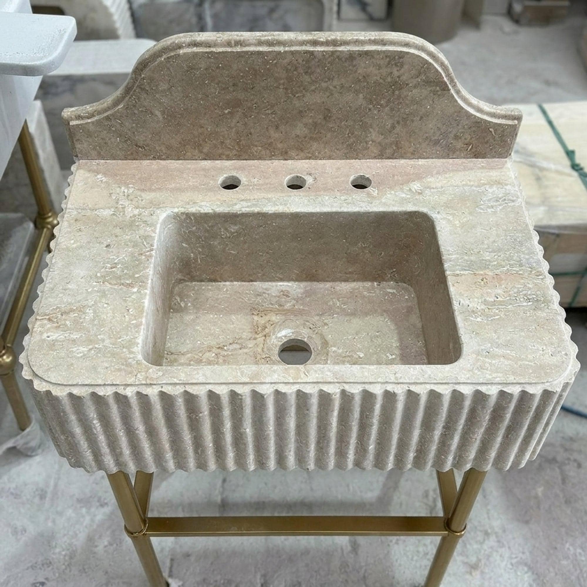 Travertine Marble Sink — view 5